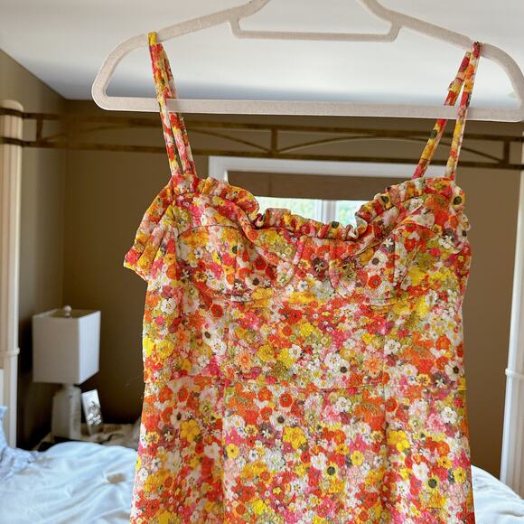 HUTCH Selene Floral Bustier Midi Dress Sweetheart Ditsy Floral Print | Small - Picture 5 of 10